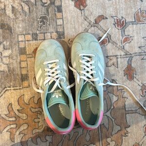 Adidas Gazelle pink/mint shoes (kids size 4.5, fits women’s 7)